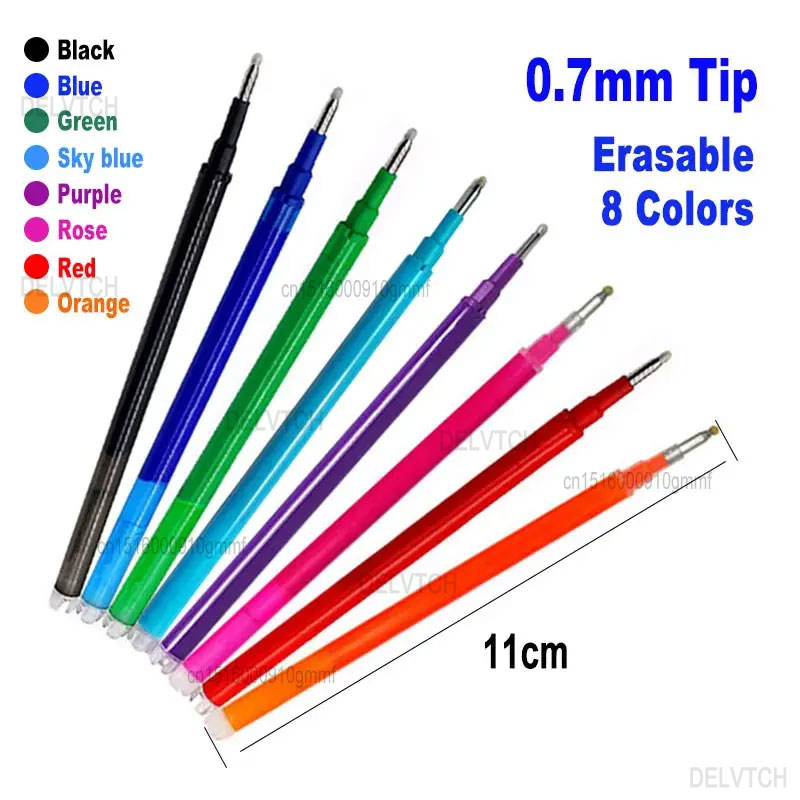 Pilot Pen Frixion - 8 ピース/セット 0.7 ミリメートル消去可能なゲルペンリフィル青黒 8 色インクロッド弾丸先端オフィス学校筆記文具洗えるハンドル