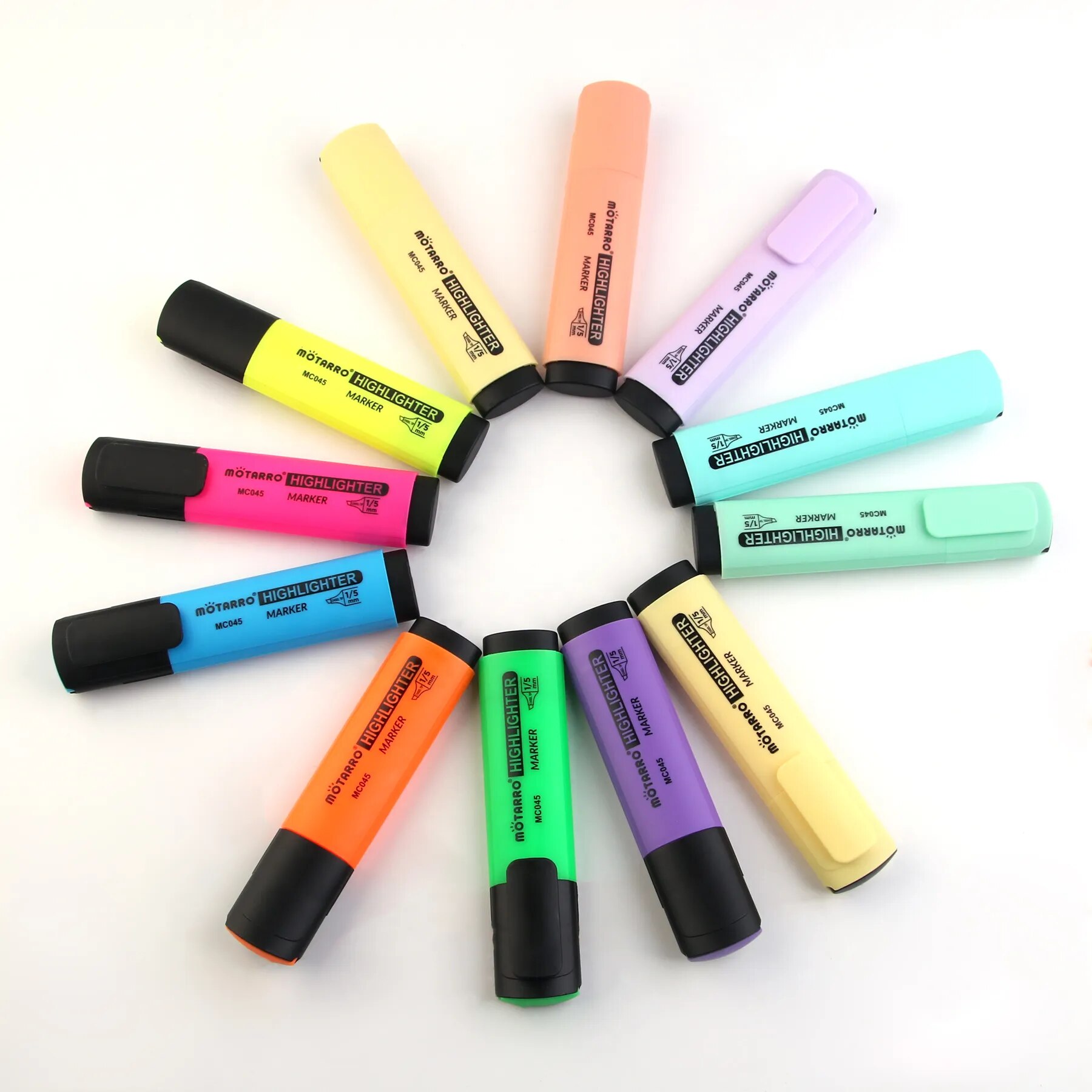 MOTARRO 12 個の Pvc ボックスマーカー蛍光色小 - Stabilo Marker Boss のレビューと価格