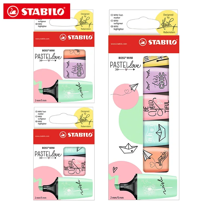 3/6 色/セットドイツ STABILO ミニボス蛍光ペンマ - Stabilo Marker Boss のレビューと価格